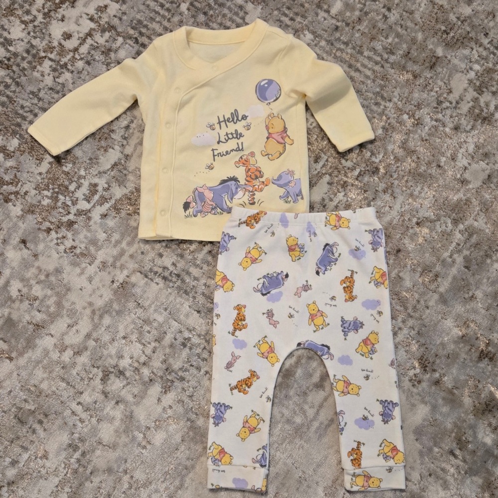Disney Baby Winnie the Pooh Kimono Top and Pants Set Yellow 6/9M
